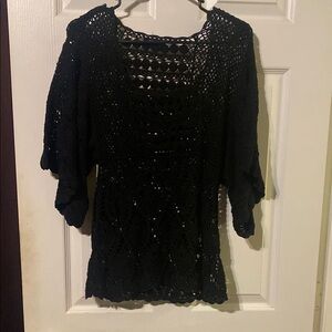 Black Crochet Women's Top